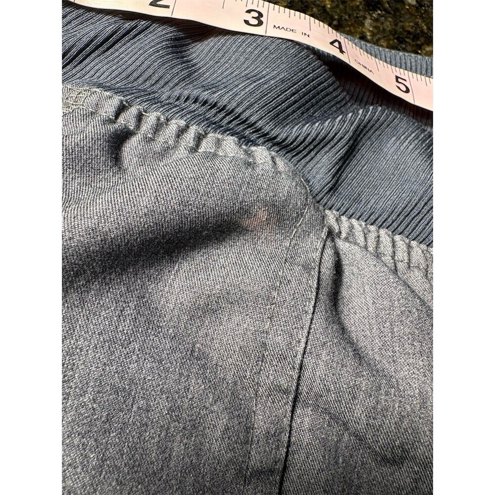 Med Couture Scrub Jogger Pants Womens XL Gray Drawstring Pockets Ribbed - Picture 9 of 11